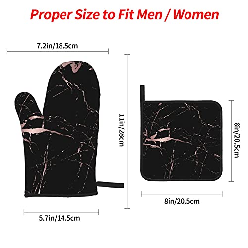 Oven-Mitt-and-Pot-Holders-Sets-of-4-Rose-Gold-Black-Marble-Kitchen-Potholder-Gloves-Heat-Resistant-Non-Slip-for-Chef-Baking-Cooking-Grilling-BBQ-Mittens Oven Mitt and Pot Holders Sets of 4 Rose Gold Black Marble Kitchen Potholder Gloves Heat Resistant Non Slip for Chef Baking Cooking Grilling BBQ Mittens