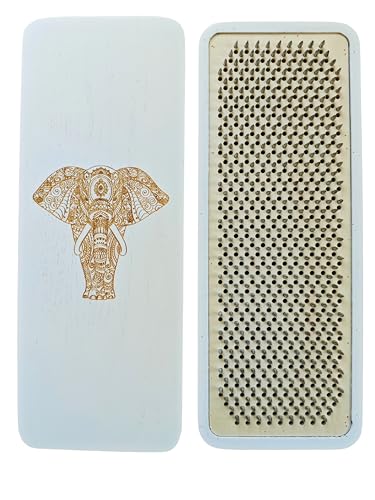 Sadhu Board Nagelbrett aus weißem Mangoholz 100% Handgemacht 4 Größen: 8 mm 10 mm 12 mm und 15 mm Yogapraxis löst Verspannungen (Elefant_weiß 12mm)