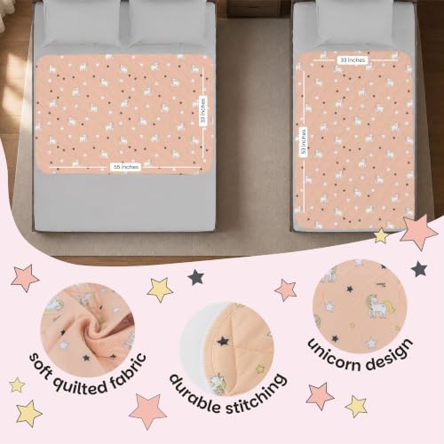 Image of Lynmark Toddler Potty Training Bed Pads - Double, 1 Pk Unicorn 53x33