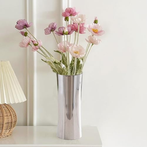 Vase à fleurs en acier robuste pour éviter la casse sur la table