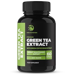 Green Tea Weight Loss Pills with Green Coffee Bean Extract | 45% EGCG | Belly Fat Burner, Metabolism Booster, & Appetite Suppressant for Women & Men | Vegan, Gluten-Free Supplement | 60 Capsules
