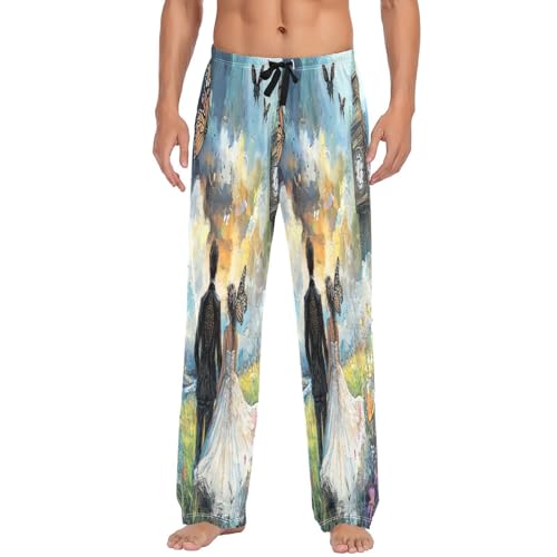 Pantalon de pyjama pour homme vêtement de nuit maison taille S multicolore