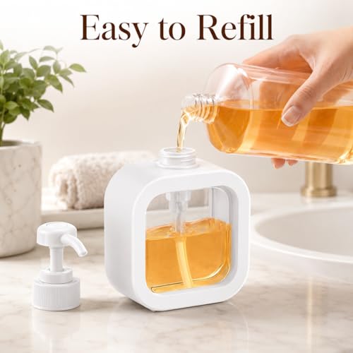 Image of Soap Dispenser for Wash Basin - Handwash Dispenser Bottle for Bathroom Sink - Liquid Soap Hand Wash Pump Bottle Plastic Container for Home, Bathroom(White,Pack of 2)