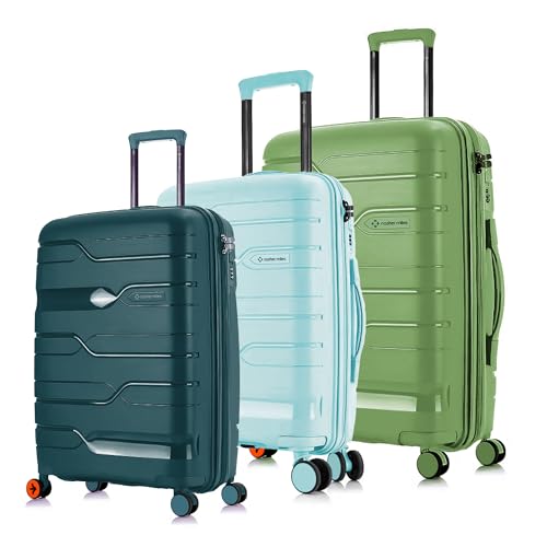 Image of Nasher Miles Paris Hard-Sided Polypropylene Luggage Set of 3 | 55cm, 65cm & 75cm | 8 Wheels Double Spinner Small, Medium & Large Trolley Bag for Travel | Suitcase (Multicolor)