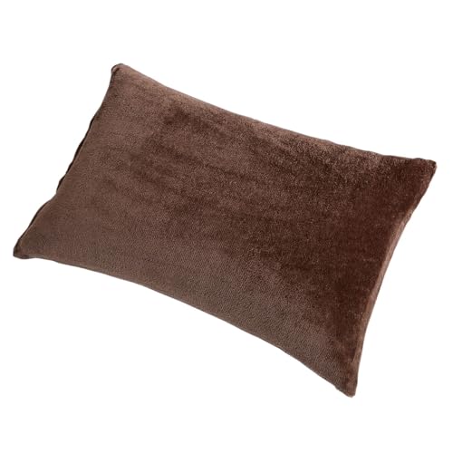 ぼん家具 枕カバー 冬 あったか マイクロファイバー 43×63cm 洗える ピロ―ケース まくらカバー 静電気防止 全開ファスナー 寒さ対策 ブラウン