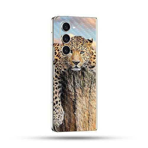 Image of MightySkins Skin Compatible with Samsung Galaxy Z Fold 5 Full Wrap - Protective Durable Textured Carbon Fiber Finish | Easy to Apply Remove and Change Styles | Made in The USA