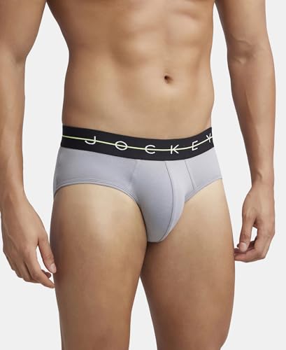Image of Jockey NY15 Men's Super Combed Cotton Elastane Stretch Solid Brief with Ultrasoft Waistband (Pack of 2)