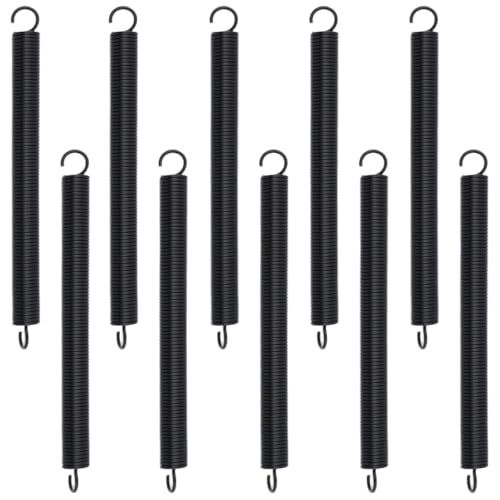 Image of Mcredy 10 Pcs Extension Spring 4.72 Inch Black Stainless Steel Mechanical Extension Compression Springs for Mechanical Devices