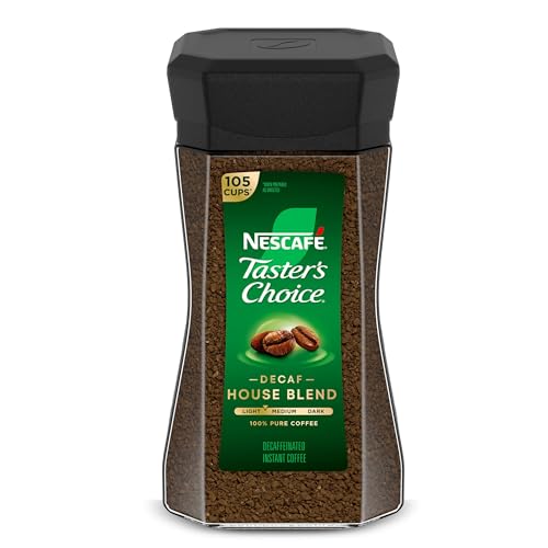 NESCAFÉ Taster's Choice Instant Coffee, Medium Light Roast Coffee, Decaf