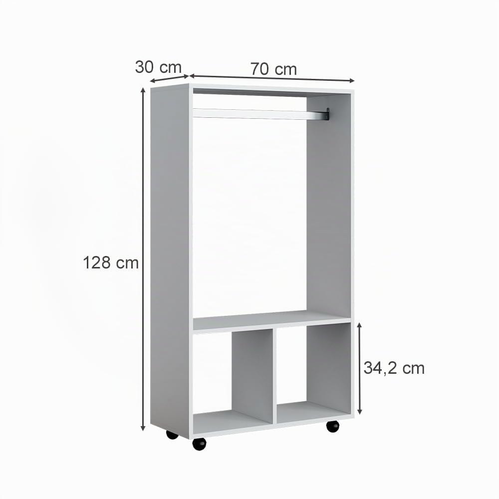 Vicco Kleiderschrank Sydney, Weiß, 70 x 128 cm