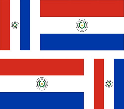Akachafactory 4 x Autocollant Sticker Voiture Moto Valise pc Portable Drapeau Paraguay paragua