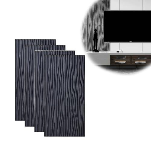Panel de pared para sala Vibeo 3D soluciona paredes aburridas con relieve negro