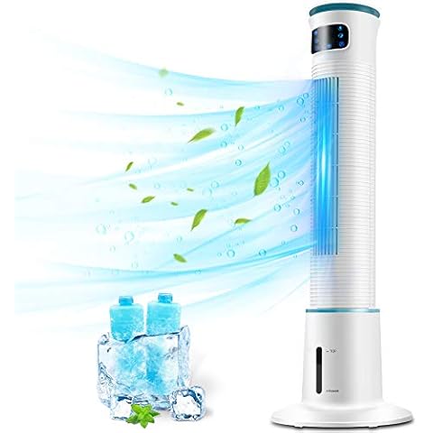BREEZEWELL 2-in-1 Evaporative Air Cooler, 43" Tower Fan w/Cooling & Humidification Function, 1 Gallon Water Tank, 3 Wind Speeds, 4 Modes, 70°Oscillation, 15H Timer, Remote Control for Home & Office Cover