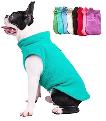 JACKO & CO, Fleece Vest Dog Sweater with Leash Ring, Soft, Warm & Lightweight Pullover Coat for Small & Medium Dogs