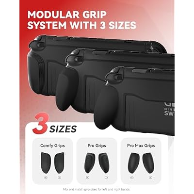 AIMZENIX Ergonomic Silicone Grip for Nintendo Switch 2, Non-Slip Replaceable Grips with 3 Sizes, Designed for Handheld Gaming, Dock Compatible