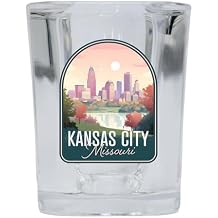 Kansas City Missouri Design B Souvenir 2 Ounce Shot Glass Square Single