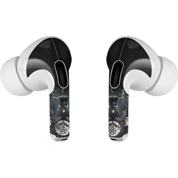 Skinit Decal Audio Skin Compatible with Apple AirPods Pro (2rd Gen, 2022) - Sarah Richter Crow and Moon Phases by Sarah Richter Design