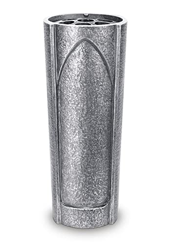 Vase funéraire en aluminium brossé de couleur résistant aux intempéries pour sépulture