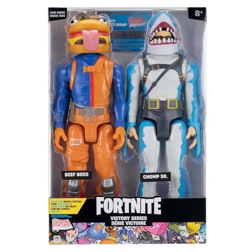 Jazwares Large Fortnite Duo Mode Victory Series Articulated Action Figures With Codes - (Beef Boss & Chomp Sr. 12 30cm Twin Pack)