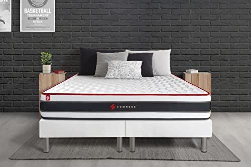 Ensemble Double sommier + Matelas Energy Ressorts ensachés et mémoire de Forme 200x200 | Epaisseur : 22 cm | Confort : Ferme Cover
