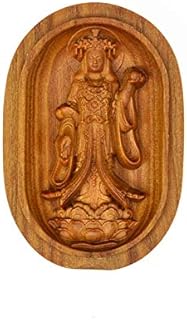 木彫り仏像 【吉祥天立像】 白檀小判型香合仏 縦6cm ※紙箱入れ 贈答用・ギフト・プレゼントに最適 【ネコポス便発送】