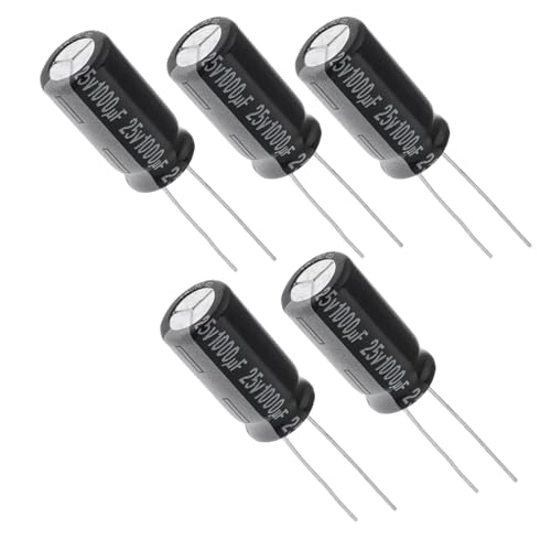 Condensadores electrolíticos THT 1000 μF, 25 V, Ø10x20 mm, lote de 5