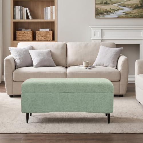 Image of FUANGUI Waterproof Ottoman Cover Slipcovers Rectangular Folding Stretch | Storage Bench Footrest Sofa Stool Covers Footstool Protector with Elastic Bottom, Removable Washable,Small