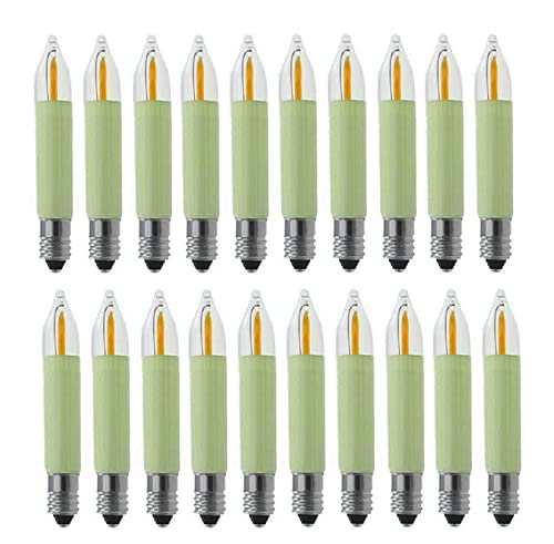 E10 COB LED Kleinschaftkerze 8-55V 0,1-0,2 W - Ø 11 mm Länge 65mm für INNEN Ersatzlampe Schwibbogen Lichterketten warmweiß (10) Cover