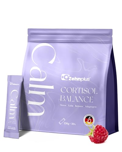 ZehnPlus 12-in-1 Cortisol Balance Pulver 30 Portionen mit Ashwagandha Rhodiola & L-Theanin Zuckerfrei & Vegan Laborgeprüft in Deutschland