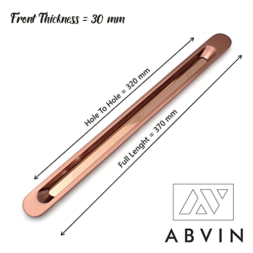 Image of ABVIN Slim Rosegold Concealed Sliding Door Handle and Concealed Door Pull Handle, for All Type Wardrobe & Cupboard Door Only for Slide (1 Pcs) (14.5 inch)