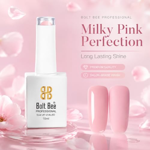 Image of Bolt Bee Gel Nail Polish with Glossy Finish | Gel Paint Soak Off UV Led Non-Smudging,Long-Lasting Nail paint | Highly Pigmented Gloss Touch Polish For Home Manicure & Salon | Gift Set for Women-15ml
