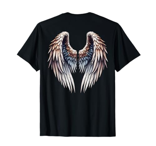 Natural color Angelic Wings print on the back for men women T-Shirt