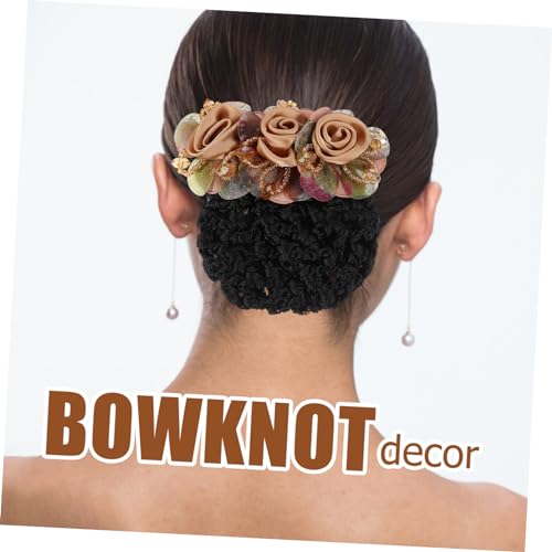 Filet à chignon fleuri style infirmière triple pack avec pinces