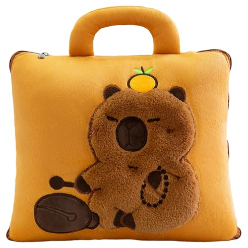 Couverture et oreiller Capybara 2 en 1 flanelle 100x160cm pour canapé