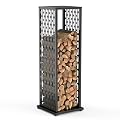 Orbotots 4ft Firewood Rack, Wood Stacker Firewood Outdoor, Black Metal, 1000 lbs Capacity, Indoor Decorative Wood Holder for Woodshed, Storeroom, Patio, Basement (Ellipticalhole)