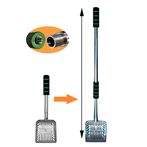 Image of TOYPOPOR 32 inches XL - A Long Handled Cat Litter Scoop Long Handled Litter Box Scooper - Aluminum Metal with Soft Grip Handle