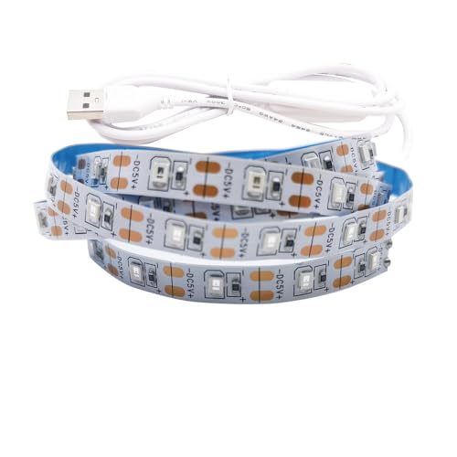 Tira LED UV USB 5V 1 metro 2835 60 LEDs/m color púrpura miniatura 1