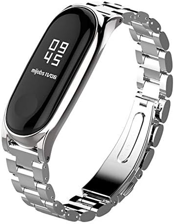 Xiaomi Mi Band 3 Mijoas Metal Wrist Strap Three Bead with Stainless Steel  Strap Fashion - Silver: Buy Online at Best Price in UAE - Amazon.ae