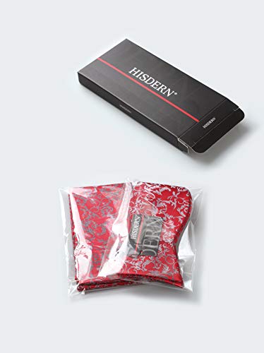 Hisdern Christmas Santa Bow Tie And Pocket Square Set For Men Holiday Xmas Self Tie Bow Ties With Handkerchief Red #TOP5