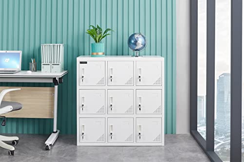 Mayroy Metal Locker Office Storage Locker Home Steel Locker School Storage Organizer, Storage Cabinet For Kids Students Employee (W9D) (Full White) #TOP1