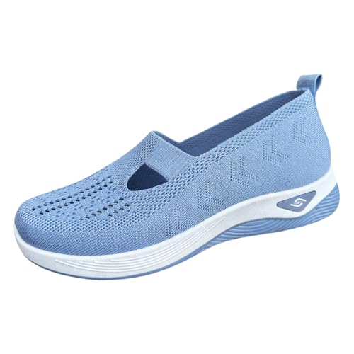 Zapatos Ortopédicos para Mujer, Women's Woven Orthopedic Breathable Soft Sole Shoes, Go Walking Slip On Casual Comfortable Diabetic Sneaker