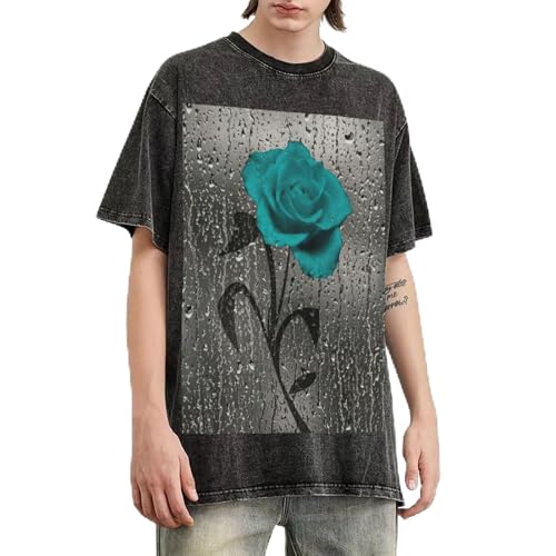 T-shirt coton lourd col rond coupe ample vintage durable