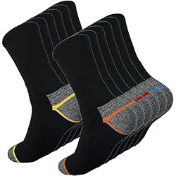 Ropa De Trabajo Oficina Hombre DIVABONNA 6 Pares Calcetines Trabajo Hombre – Calcetines Térmicos Hombre – Calcetines Térmicos de Algodón Reforzados - Calcetines Trekking (40-46, Negro Colores Surtidos)