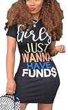 Tcremisa Women's Casual Letter Print Bodycon Mini Dress Summer Short Sleeve T Shirt Dresses Black