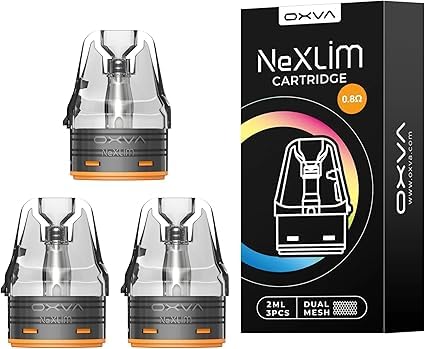 OXVA NeXLIM Pods 2ml 0.6/0.8/1.2ohm - 3 Pack - Compatible With NEXLIM KIT ONLY - Vape Pods Oxva Pods (0.8ohm)