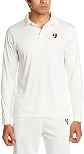 SG Club Full Sleeves Cricket Shirt, Large (White)