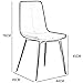 Kitchen Dining Chairs Metal Legs Backrest Chairs PU Cushion Reception Chair Leisure Coffee Chair (Color : Black, Size : Black Legs)