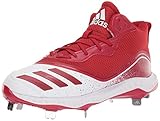 adidas Men's Icon V Bounce Mid Baseball Shoe, FTWR White/Power Red/Power Red, 10 M US