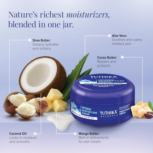 Image of Yuthika Intense Winter Care Cream 50ml (Pack of 2) Non Greasy Daily Moisturizer | For Dry, Rough & Very Dry Skin
