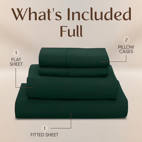 Image of Utopia Bedding Full Bed Sheets Set - 4 Piece Bedding - Brushed Microfiber - Shrinkage and Fade Resistant - Easy Care (Emerald Green)